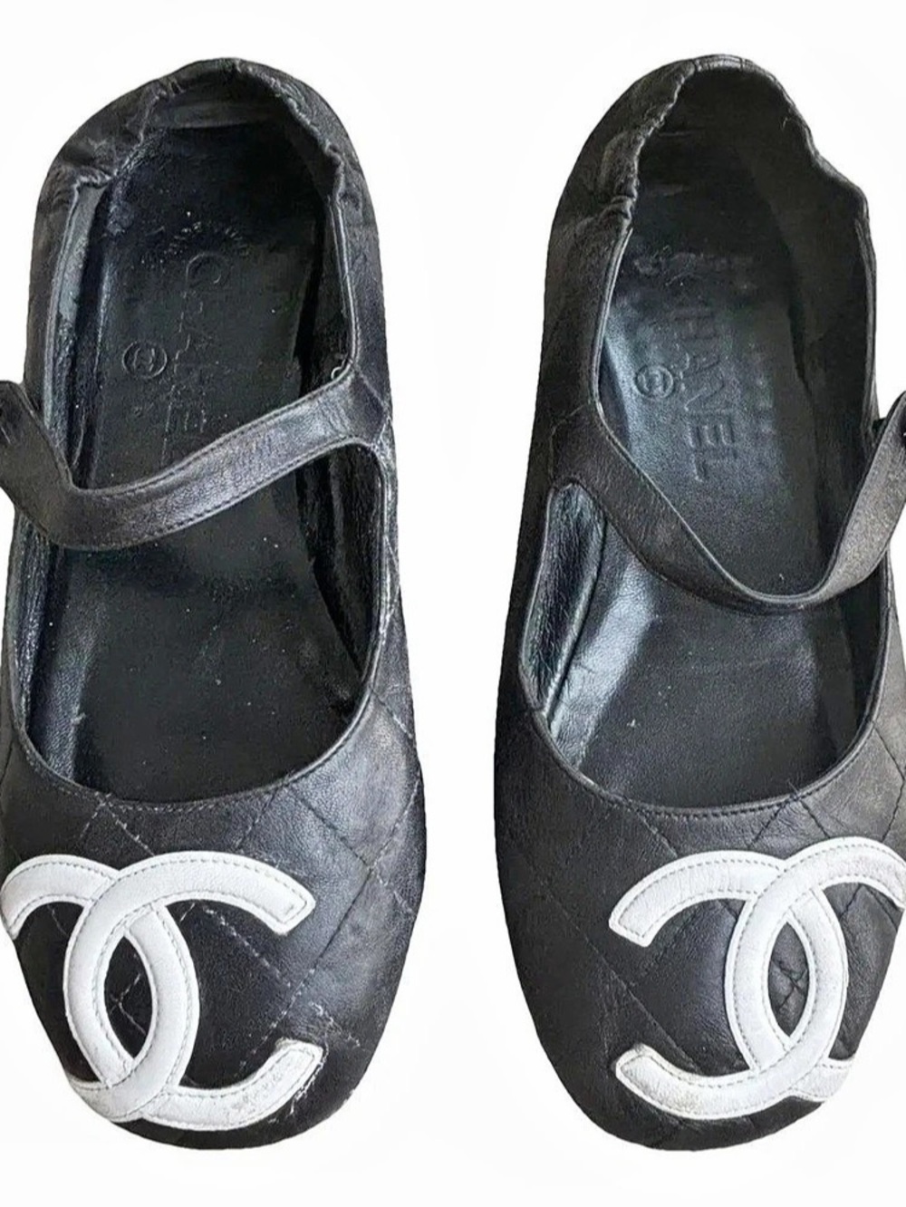 Chanel cambon Lambskin CC Logo Mary Jane Flats